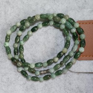 Natural Burma Jade Necklace: Jadeite Beads, 24 Inch