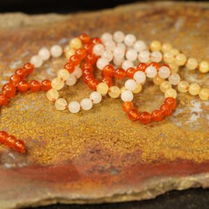 Orange, Yellow And White Jade Mala • Jade Mala Necklace • Colorful Necklace • Knotted Mala • Necklace • High Quality Dyed Jade • 6mm X0104