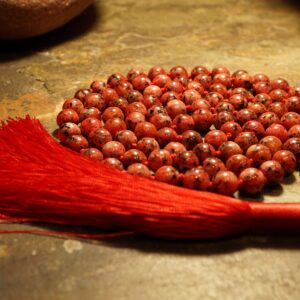 Strawberry Jade Mala • Jade Mala Necklace • Red Jade Necklace • Knotted Mala Beads • Jade Necklace • High Quality Dyed Jade • 8mm • 2130