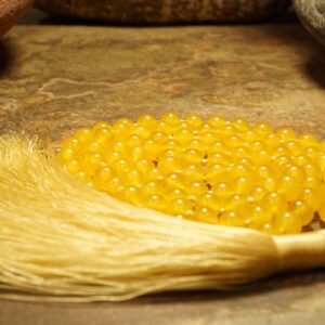 Yellow Jade Mala • Jade Mala Necklace • Yellow Jade Necklace • Knotted Mala Beads • Jade Necklace • High Quality Dyed Jade • 6mm • 2147