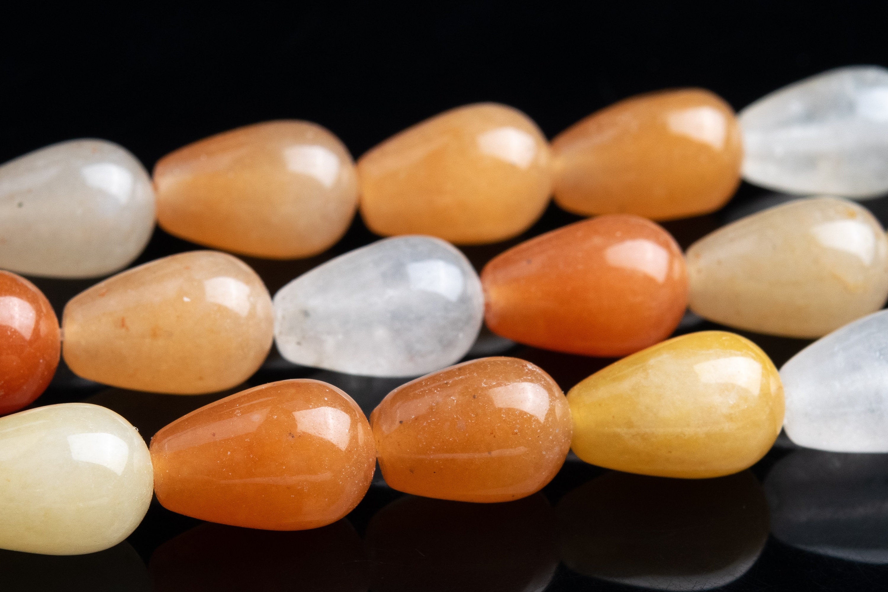 12x8mm Multicolor Jade Beads Teardrop Grade Aaa Genuine Natural Gemstone Loose Beads 15" / 7.5" Bulk Lot Options (103065)