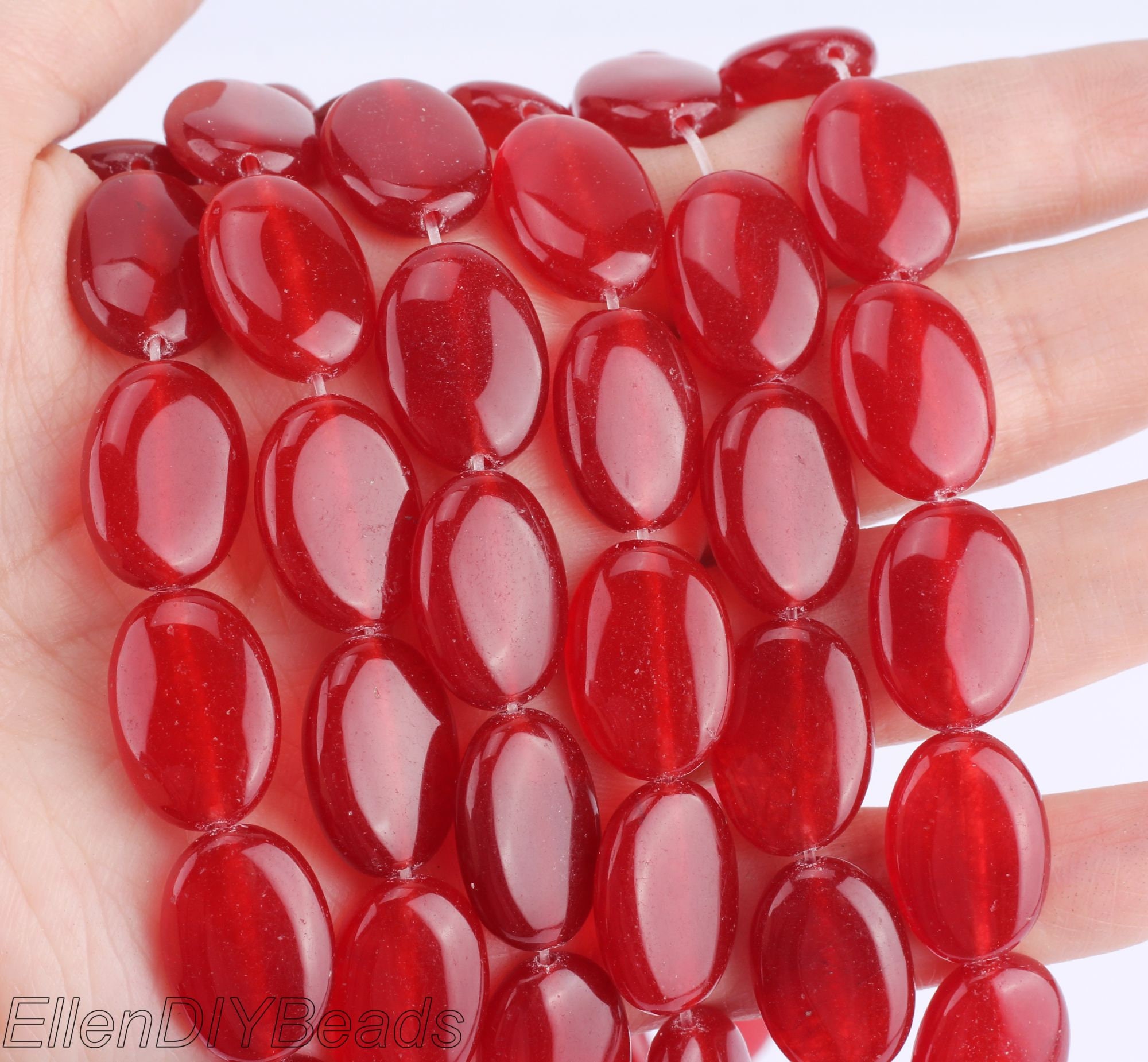 13x18mm Beautiful Red Oval Jade, Deep Color Jade, Flat Beads, Smooth Jade Beads, Diy Jewelry, Full Strand, Wholesale Loose Beads----stn00325 13x18mm Beautiful Red Oval Jade, Deep Color Jade, Flat Beads, Smooth Jade Beads, Diy Jewelry, Full Strand, Wholesale Loose Beads----stn00325