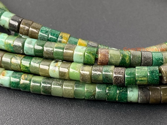 2x4mm Natural African Jade Heishi Beads, Gemstone Diy Jewelry Making, 15"