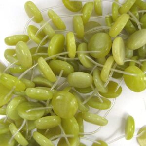 23mm lemon jade coin beads 15" strand 11233