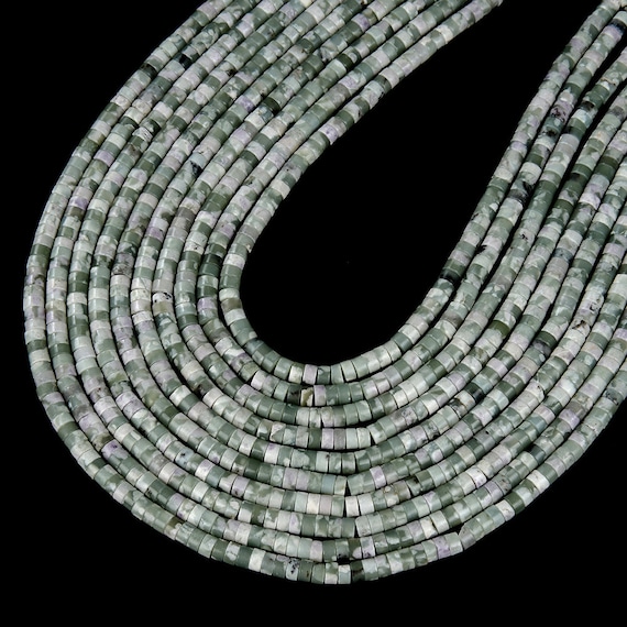 4x2mm Snowflake Jade Gemstone Heishi Discs Beads Loose Beads Bulk Lot 1,2,6,12 And 50 (p17)