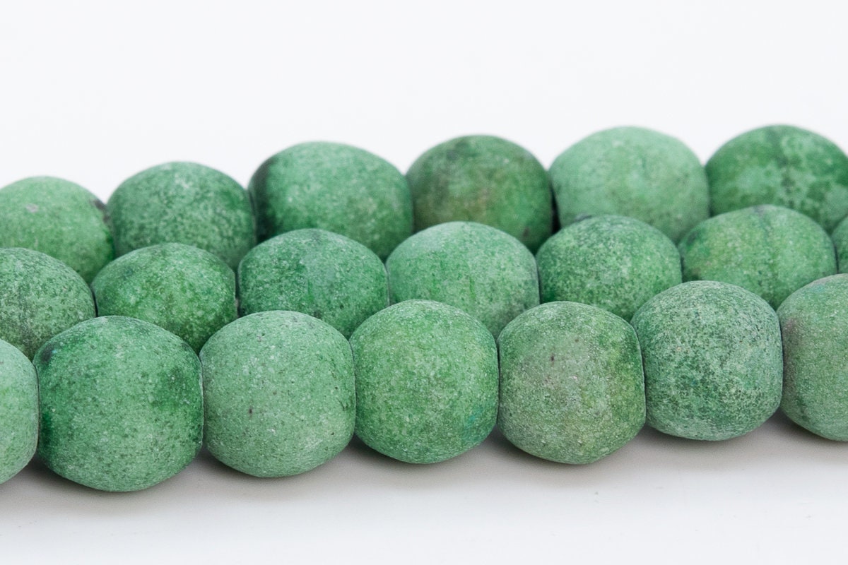 6mm Matte Green Rain Flower Jade Beads Grade Aaa Apple Loose Beads 15" / 7.5" Bulk Lot Options (110071)