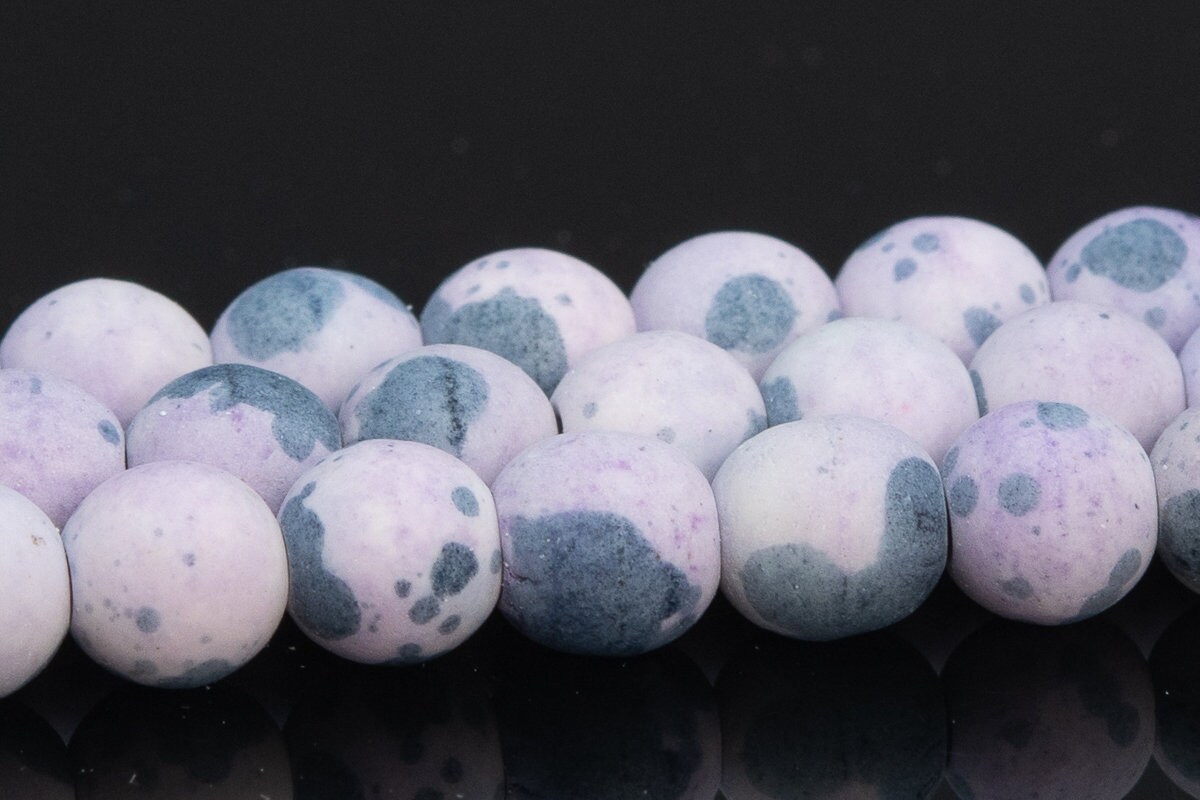 6mm Matte Light Purple Rain Flower Jade Beads Grade Aaa Apple Loose Beads 15" / 7.5" Bulk Lot Options (110070)