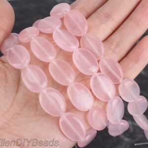 Pink Jade Oval Beads 13x18mm: Smooth Gemstone Strand