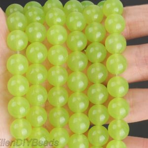Fluorescent Green Jade Beads: 4-12mm Gemstone Diy Jewelry Supplies Fluorescent Green Jade Beads: 4-12mm Gemstone Diy Jewelry Supplies