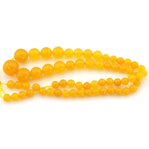Graduated Yellow Jade Beads, Semiprecious Gemstone, 17 Inch Strand Graduated Yellow Jade Beads, Semiprecious Gemstone, 17 Inch Strand