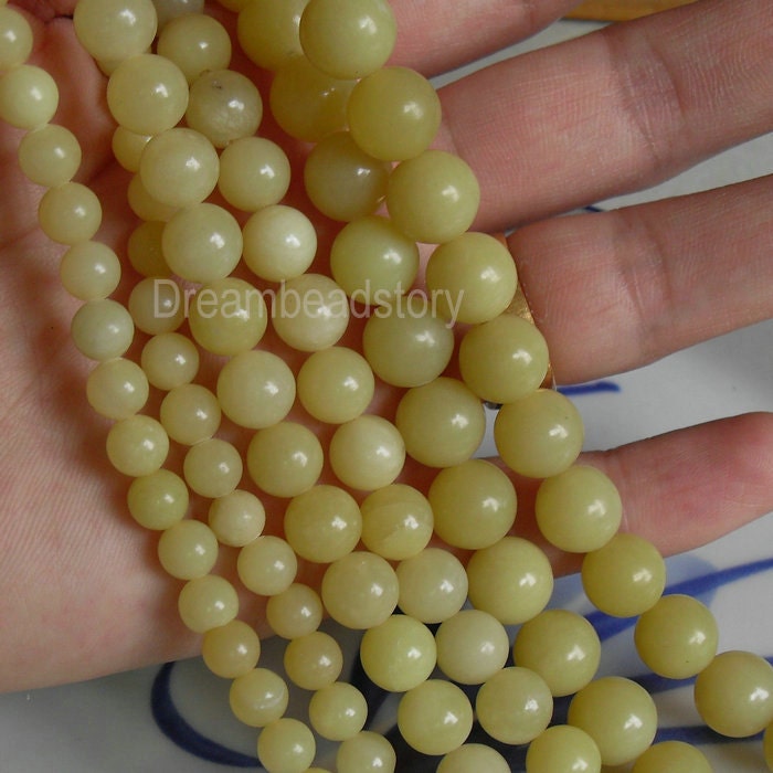 Natural Lemon Jade Stone Beads, Full Strand 4 6 8 10 12mm Yellow Gemstone Beads For Jewelry Making