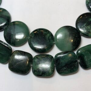 North Burma Green Mawsitsit Jade-albite Gemstone Beads. Full 15" Strand Of A/aa Grade Beads In 22mm Coin Or 18mm Square Shape. North Burma Green Mawsitsit Jade-albite Gemstone Beads. Full 15" Strand Of A/aa Grade Beads In 22mm Coin Or 18mm Square Shape.