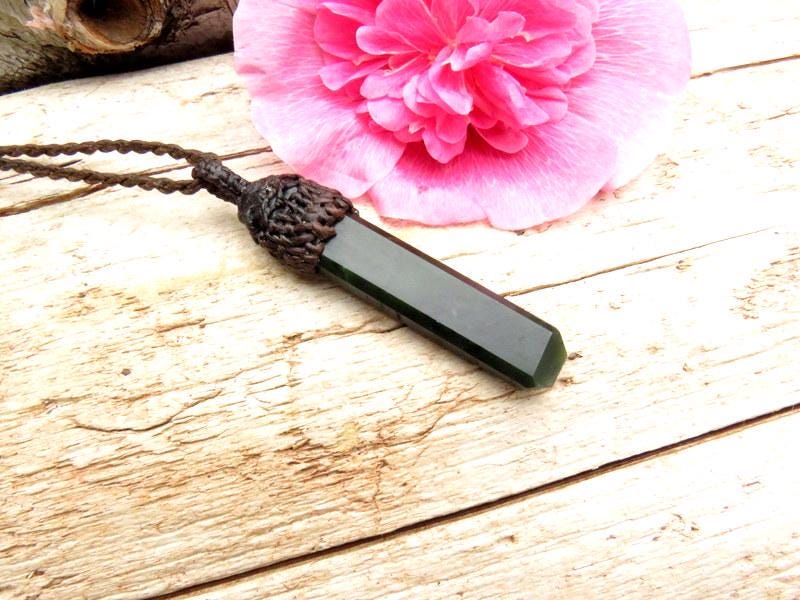 Abundance Jade Necklace, Nephrite Jade Pendant, Green Jade, Jade Jewelry, Crystal Jewelry, Success Crystal, Gift Ideas For The Boho Beauty