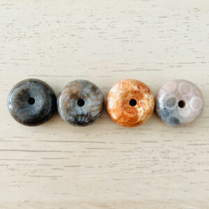 Coral Jade Donut: Carved Gemstone Pendant (18-22mm)