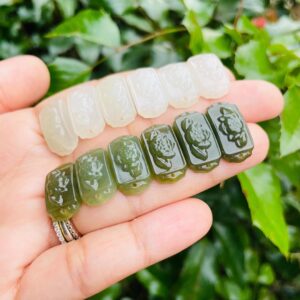 Jade Crystal Flower Bar (1) Mini Ivory or Green Jade Flower Carved Pendant Stone, XXS Polished Jade Flower Crystal Natural Gemstone Jade Crystal Flower Bar (1) Mini Ivory or Green Jade Flower Carved Pendant Stone, XXS Polished Jade Flower Crystal Natural Gemstone