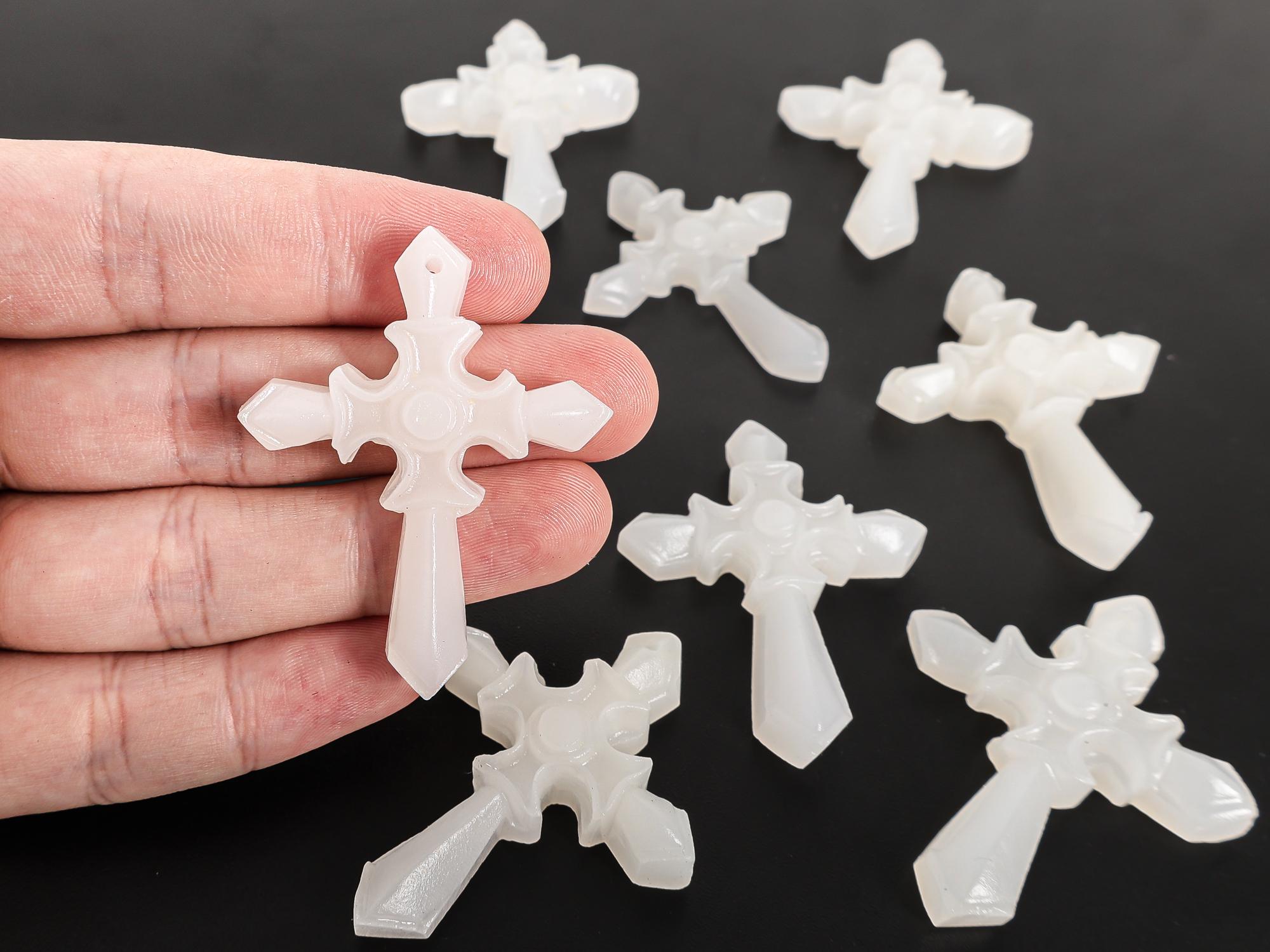 Grade Aa Cross White Jade Pendant Handcarved Natural One Of A Kind Gemstone