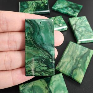 Green Australian Jade Rectangle Pendant - Grade Aa Natural One Of A Kind Gemstone Jewelry Making Supply Green Australian Jade Rectangle Pendant - Grade Aa Natural One Of A Kind Gemstone Jewelry Making Supply