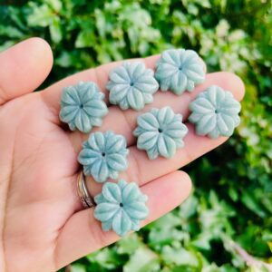 Green Jade Sakura Flower Pendant: Carved Crystal Gemstone (20-26mm) Green Jade Sakura Flower Pendant: Carved Crystal Gemstone (20-26mm)