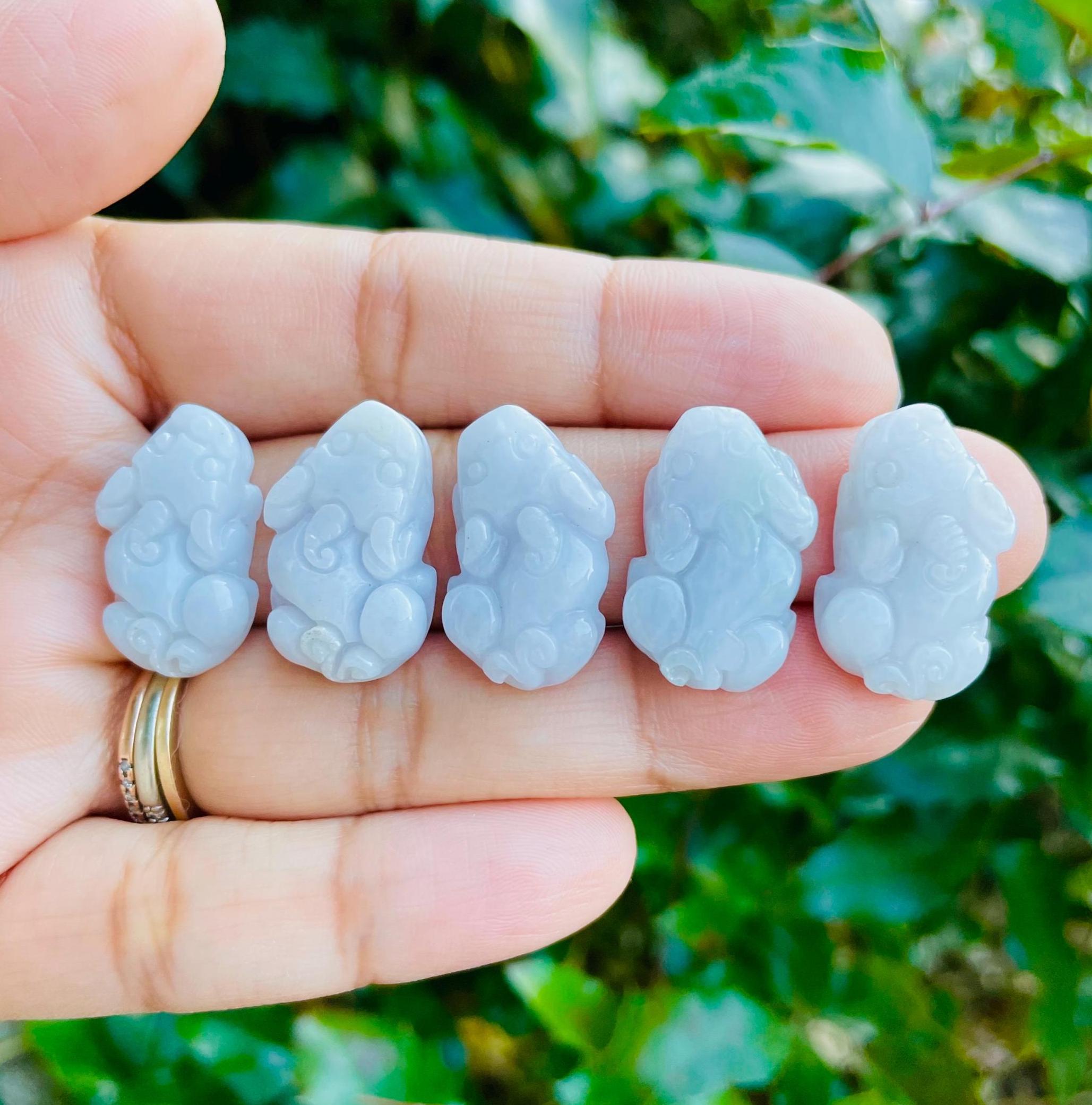 Lavender Jade Pixiu Charm (1) One Small Light Purple Natural Jade Crystal Dragon Pendant Lavender Jade Pixiu Charm (1) One Small Light Purple Natural Jade Crystal Dragon Pendant