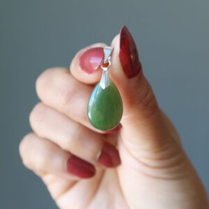 Jade Pendant My Lucky Day Green Nephrite Canadian Teardrop Jade Pendant My Lucky Day Green Nephrite Canadian Teardrop