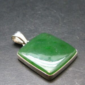 Nephrite Jade Silver Pendant From Canada - 1.5" - 9.85 Grams Nephrite Jade Silver Pendant From Canada - 1.5" - 9.85 Grams
