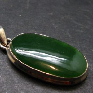 Nephrite Jade Silver Pendant From Canada - 1.4" - 6.94 Grams Nephrite Jade Silver Pendant From Canada - 1.4" - 6.94 Grams