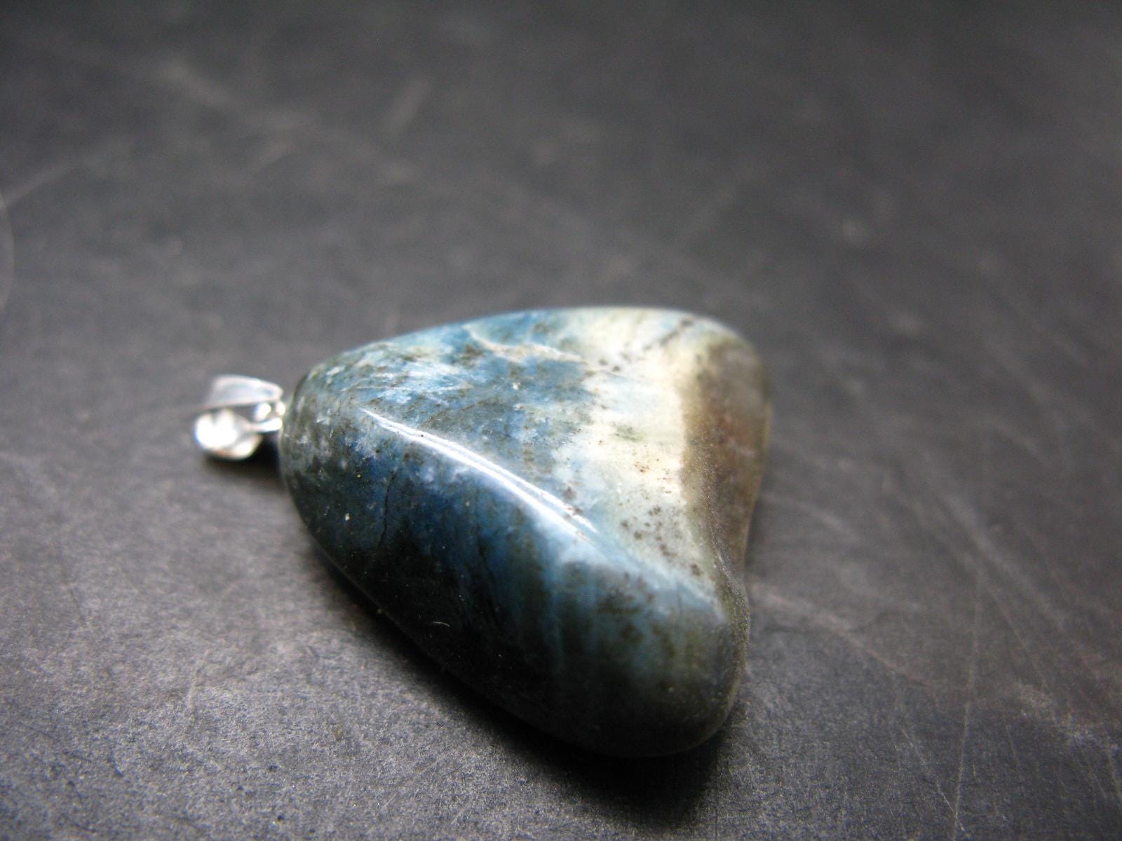 Very Rare Dianite (blue Jade) Silver Pendant From Russia - 1.1"