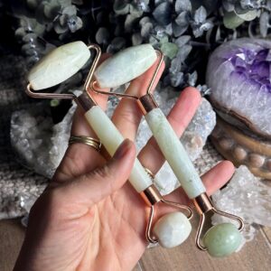 Jade Face Roller Wand | Crystal Facial Massage Tool | Real Jade Skincare Stone Jade Face Roller Wand | Crystal Facial Massage Tool | Real Jade Skincare Stone