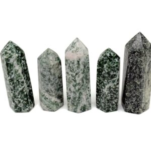 Green Dot Jade Obelisk Tower Stone - Qinghai Jade Gemstone Tower - Meditation Gemstone - Crystal Gifts - Home Crystal Decor - Tw1125 Green Dot Jade Obelisk Tower Stone - Qinghai Jade Gemstone Tower - Meditation Gemstone - Crystal Gifts - Home Crystal Decor - Tw1125