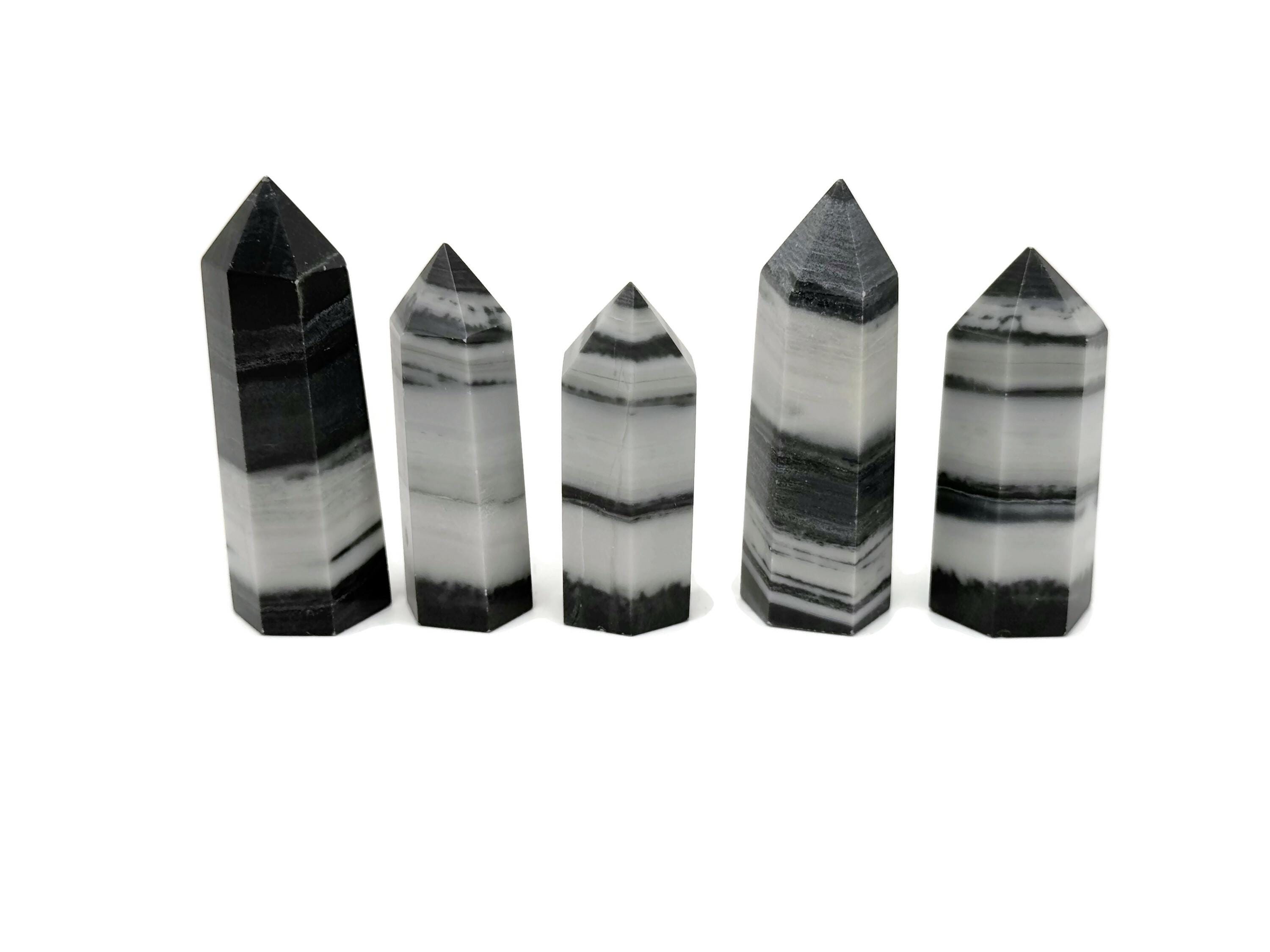 Tai Chi Jade Obelisk Tower Stone - Yin Yang Jade Gemstone Tower - Meditation Gemstone - Crystal Gifts - Home Crystal Decor - Tw1110