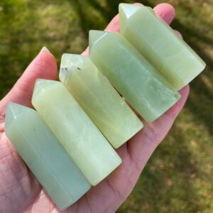 Jade Tower, Jade Point, Green Jade Stone For Love, Heart Chakra, Fidelity, Renewal