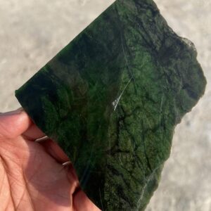 Authentic Green Jade Rough Stone | Nephrite Gemstone Slice 220g 105x100x8mm Authentic Green Jade Rough Stone | Nephrite Gemstone Slice 220g 105x100x8mm