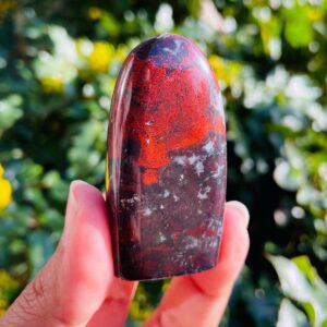 Blood Jade Stone (57.0G) Smooth Free Form Blood Jade Crystal, Ultra Rare Black Red Jade Stone, Self Standing Specimen Natural Jade Crystal Blood Jade Stone (57.0G) Smooth Free Form Blood Jade Crystal, Ultra Rare Black Red Jade Stone, Self Standing Specimen Natural Jade Crystal