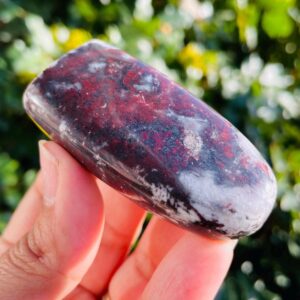 Blood Jade Stone (74.4G) Smooth Free Form Blood Jade Crystal, Ultra Rare Black Red Jade Stone, Self Standing Specimen Natural Jade Crystal Blood Jade Stone (74.4G) Smooth Free Form Blood Jade Crystal, Ultra Rare Black Red Jade Stone, Self Standing Specimen Natural Jade Crystal