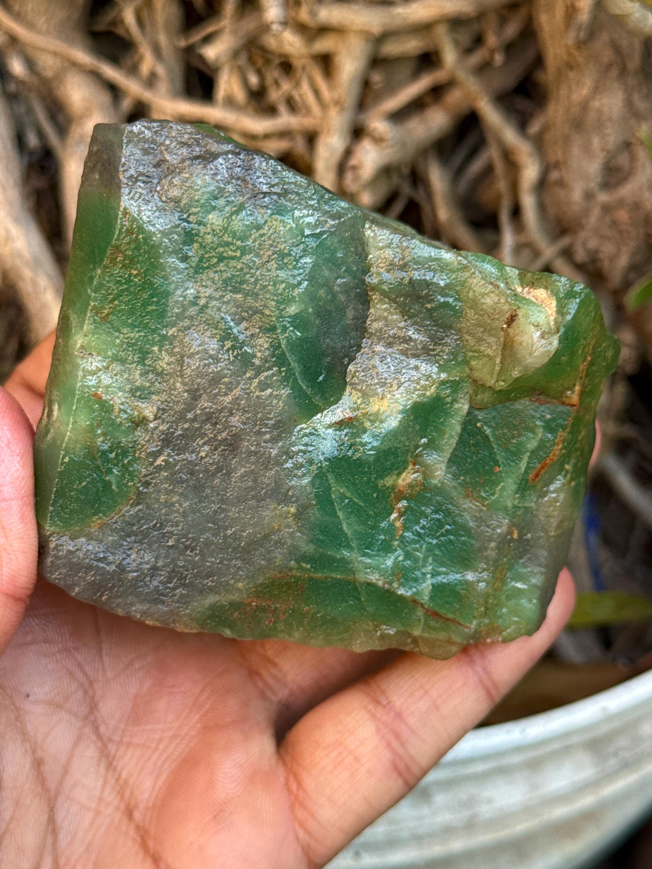 Raw Green Jade Specimen, 1700 Carat Rough Healing Crystal Chunk