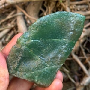 Raw Green Jade Specimen, 523.35 Carat Crystal Chunk Raw Green Jade Specimen, 523.35 Carat Crystal Chunk