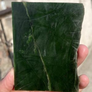 Natural Green Jade Rough Slice | Raw Nephrite Gemstone 185g 104x83x8mm Natural Green Jade Rough Slice | Raw Nephrite Gemstone 185g 104x83x8mm