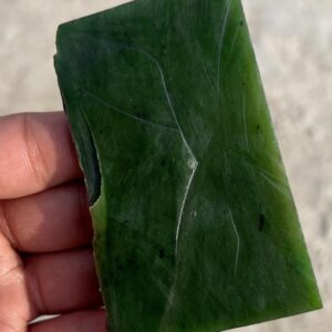 Green Nephrite Jade Rough Slice | Natural Raw Crystal 110g 91x60x8mm Green Nephrite Jade Rough Slice | Natural Raw Crystal 110g 91x60x8mm
