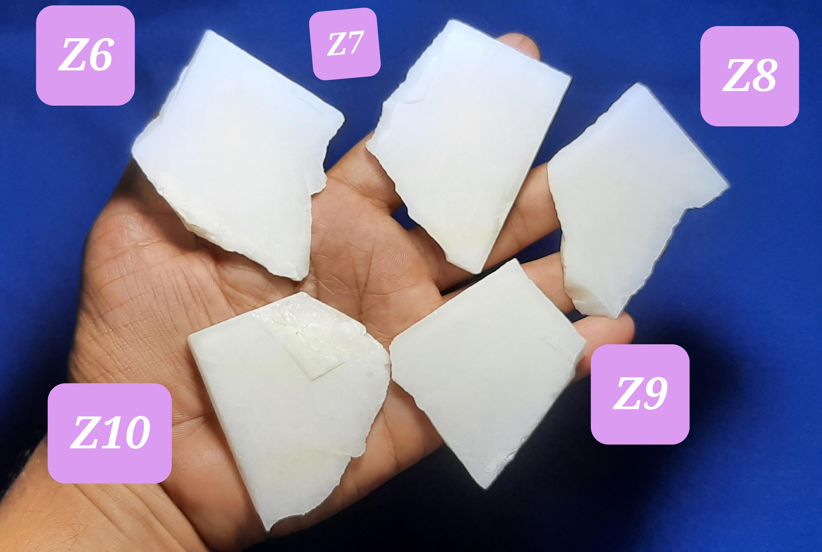 Unpolished White Jade Gemstone Slices: Raw Crystal Specimens