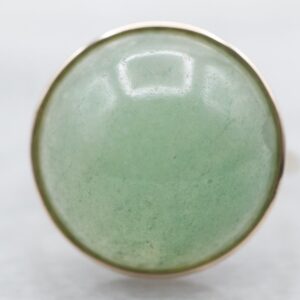 14K Yellow Gold Jade Cabochon Ring, Size 5.25