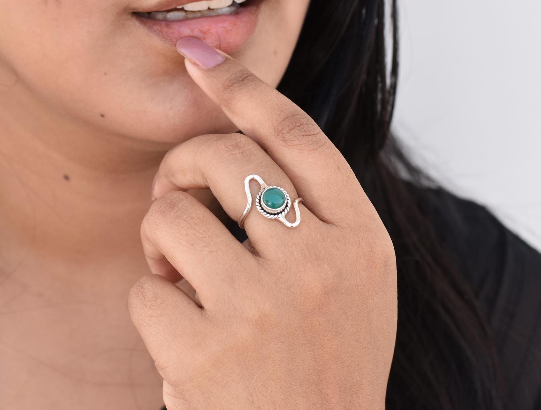 Solid Silver Nephrite Jade Ring, Green Gemstone Ring, Anniversary Gifts For Wife, Birthday Gifts For Daughter, Long Silver Ring, Gift Ideas Solid Silver Nephrite Jade Ring, Green Gemstone Ring, Anniversary Gifts For Wife, Birthday Gifts For Daughter, Long Silver Ring, Gift Ideas
