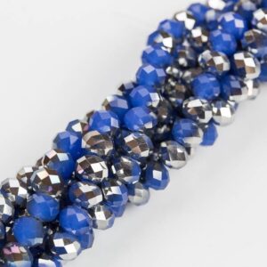 10mm Crystal Rondelle -1 or 5 or 10 STRANDS- Blue Jade Silver 10mm Crystal Rondelle -1 or 5 or 10 STRANDS- Blue Jade Silver