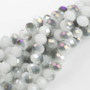 12mm Crystal Rondelle -2 or 5 or 10 STRANDS- White Jade Purple 12mm Crystal Rondelle -2 or 5 or 10 STRANDS- White Jade Purple