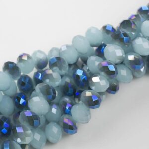 12mm Crystal Rondelle -2 or 5 or 10 STRANDS- Light Blue Jade 12mm Crystal Rondelle -2 or 5 or 10 STRANDS- Light Blue Jade