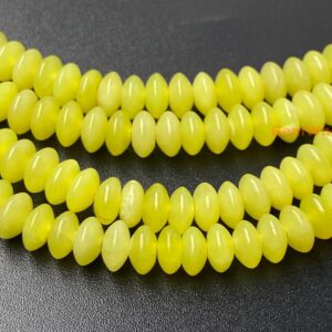 15.5" 3x6mm Olive Jade Rondelle Beads, Yellow Roundel Beads, Lemon Jade Rondelle Beads Dgdo 15.5" 3x6mm Olive Jade Rondelle Beads, Yellow Roundel Beads, Lemon Jade Rondelle Beads Dgdo