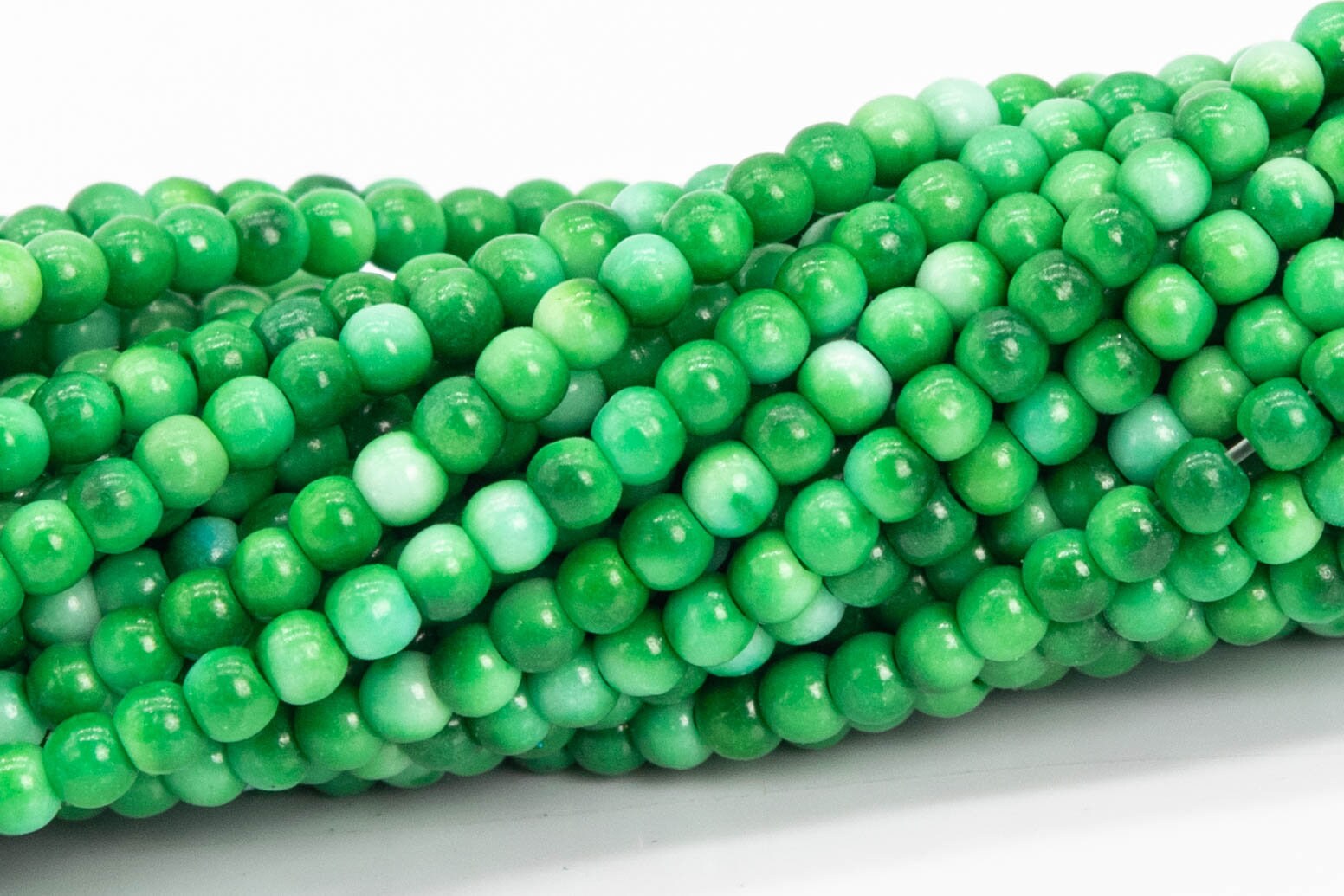 2mm Green Rain Flower Jade Beads Grade Aaa Full Strand Rondelle Loose Beads 15" Bulk Lot Options (111537-3423)