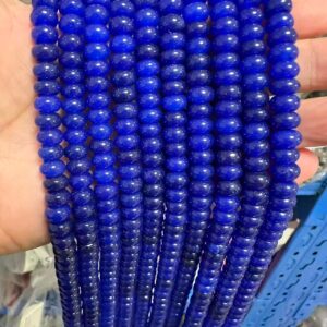 5X8mm Blue Gemstone Beads,Royal Blue Jade Beads,Loose Jade Rondelles,Jewelry Making Beads,Full Strand-15 inches-approx 70 Pcs-EBT100 5X8mm Blue Gemstone Beads,Royal Blue Jade Beads,Loose Jade Rondelles,Jewelry Making Beads,Full Strand-15 inches-approx 70 Pcs-EBT100