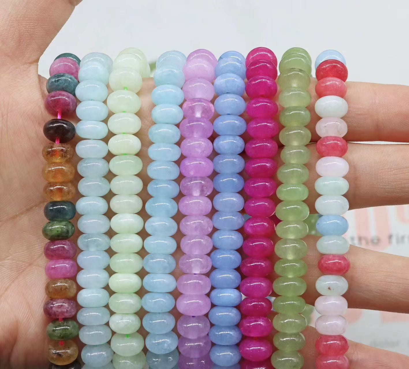 5x8mm Natural Jade Rondelle Beads,abacus Jade Beads,whell Beads,flat Beads, Spacer Beads Wholesale Supply,one Strand 15",rondelle Beads