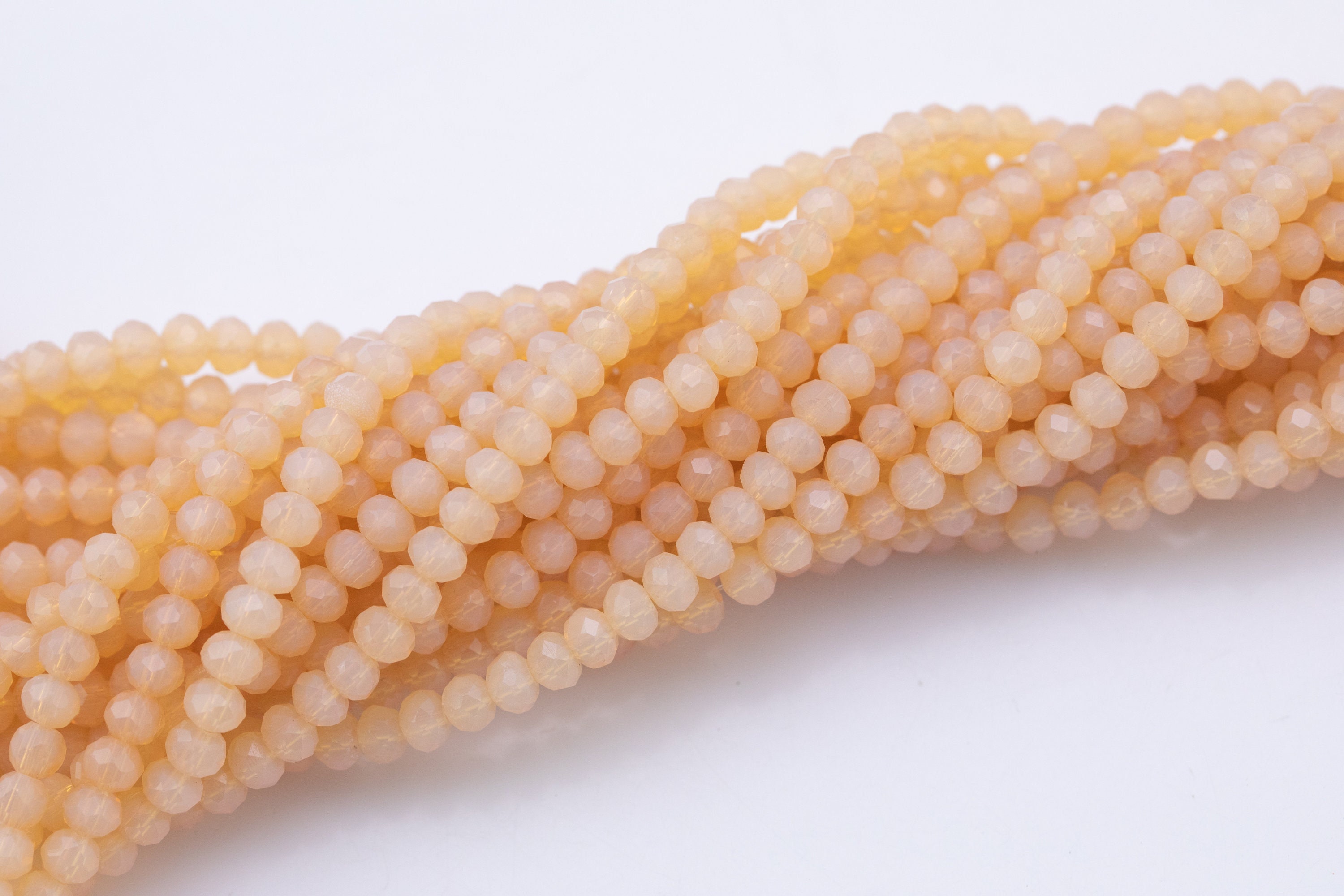6mm Crystal Rondelle -2 Or 5 Or 10 Strands- Peach Nude Jade 6mm Crystal Rondelle -2 Or 5 Or 10 Strands- Peach Nude Jade