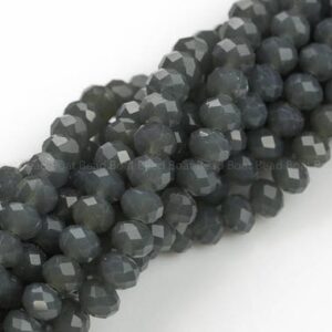 8mm Crystal Rondelle -2 or 5 or 10 STRANDS- Gray Jade 8mm Crystal Rondelle -2 or 5 or 10 STRANDS- Gray Jade
